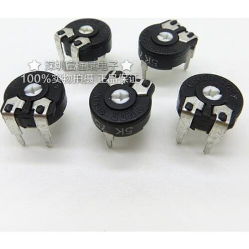 5pcs Adjustable resistance PT10LV10-502A PT10-5K horizontal arrow potentiometer