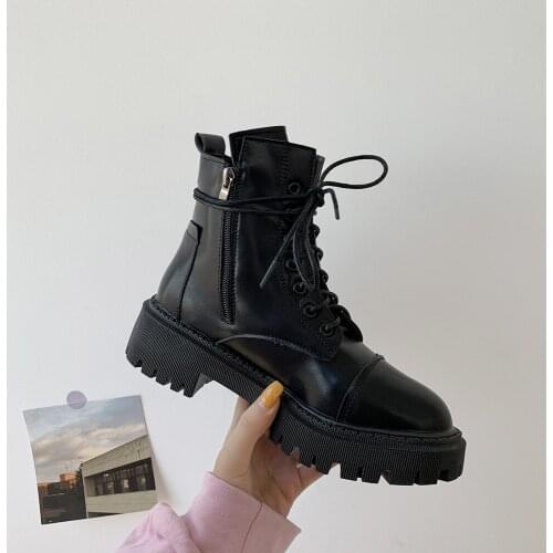 Boots Women Heels Black Shoes Woman Booties Lace Up Boots Woman Heel Ankle Boot Female Platform Designer Shoes Women 2021
