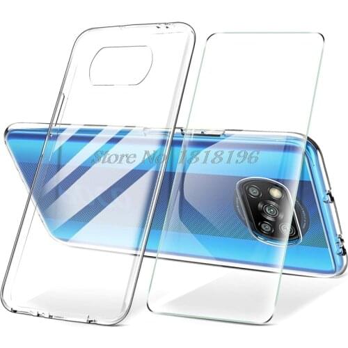 Case For Xiaomi Poco X3 Pro Funda Capa Soft TPU Telefone Housing Pocophone Little Poko X3 NFC Silicone Shell Clear Glass Cover