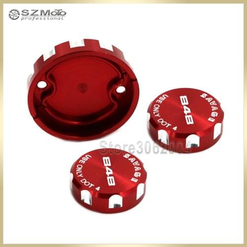 For DUCATI 848/EVO 2008-2013 2012 11 Front Brake Reservoir Cover Motorcycle Master Cylinder Oil Fluid Cap With Logo Red
