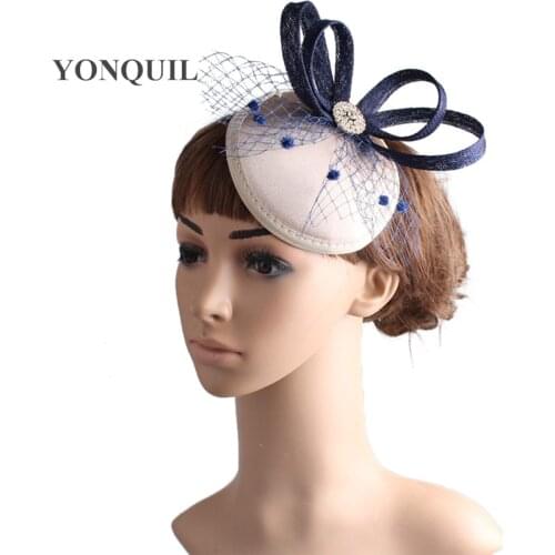 Elegant Women Occasion Chic Fascinators With Veils Party Hats On Hair Clips Loops Headwear Adorn For Wedding Accessories Vintage