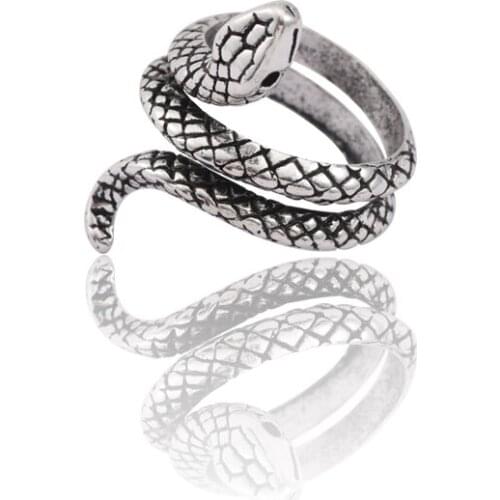 Hip-Hop Punk Animal Snake Ring Retro Ring Female Trend Opening Adjustable Ring Party Holiday Mens Jewelry Gift Jewelry