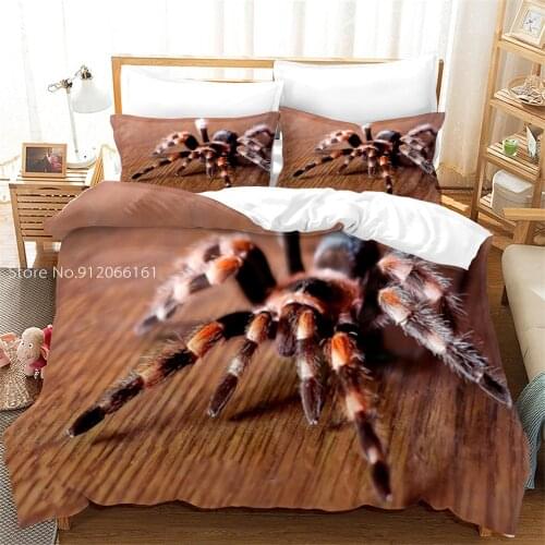 Horror spider Bedding Sets US/Europe/UK Size Quilt Bed Cover Duvet Cover Pillow Case 3 Pieces Sets For Adult Microfiber Fabric
