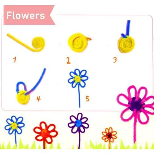Colorful Plush Sticks Wool Pompoms Materials Kids DIY Toy Pipe Montessori Math Craft Puzzles Counting Child Stick Education G7E0
