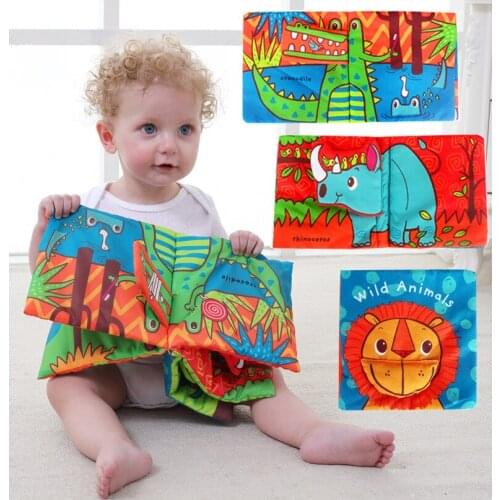 1PCS Baby Soft Books Toys Cute Animals Style Infant Early Learning&Education Rattle Cloth Books Rattle Activity Book