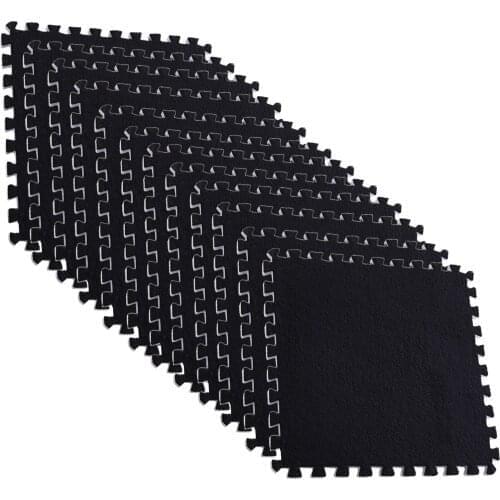 12pcs Plush EVA Leaf Grain Floor Mat Anti-slip Soft Foam Splicing Rug Exercise Cushion Fitness Equipment For Gym Home Yoga Mat