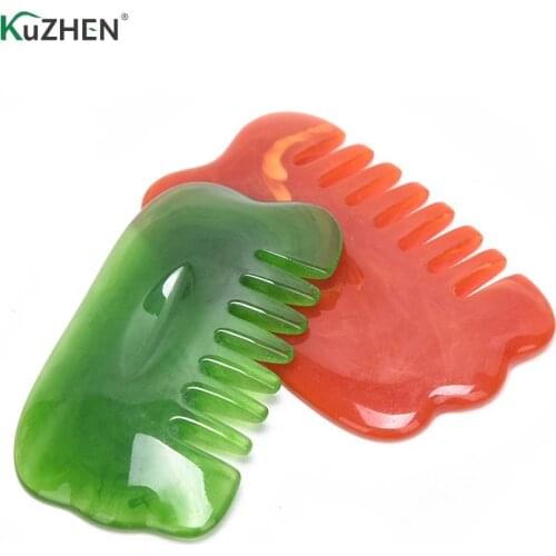 Natural Jade Stone Guasha Gua Sha Massage Hand Back Leg Body Arm Board Comb Shape Healthy Beauty Relaxation Cure Massager Tool