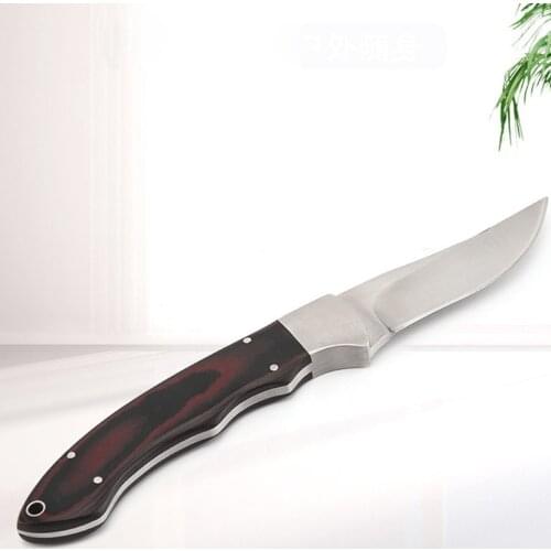 Dropship integrated keel Wooden Handle Camping Knife Survival Hunting Knife High Carbon Steel Fixed Blade Knife Outdoor Tools