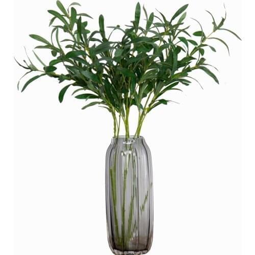 Olive branch artificial plants Artificial green plastic plant Olive leaves Artificial flowers for Vase Home Wedding Decoration