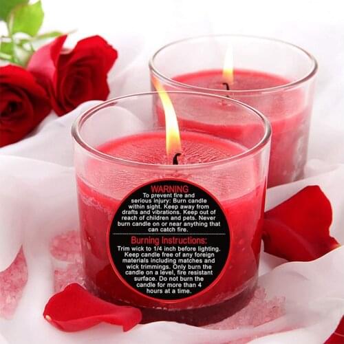 2 Inch Candle Warning Sticker Candle Jar Container Stickers Waterproof Wax Melting Safety Label Vow Tins Sticker Label Decals