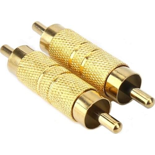 Professional RCA Male to Male RCA Coupler Adapter Converter Connector Gold Plated (2 Pack)