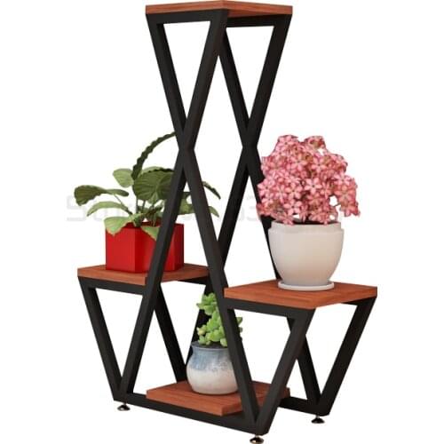 Simple multi-layer iron flower rack storage rack balcony multi-functional living room Nordic creative indoor floor type flower
