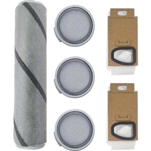 Robot Vacuum Cleaner Main Roller Brush Filter Dust Bag for H6 Xiaomi Mijia SCWXCQ01RR Handheld Vacuum Cleaner Parts Gray