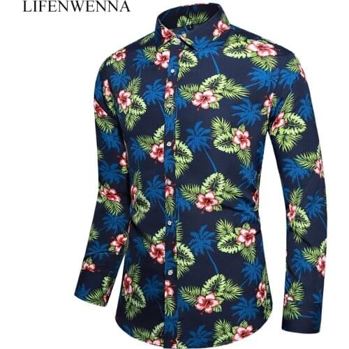Casual Shirt Men Spring New Arrival Floral Printing Long Sleeve Shirts Mens Fashion Big Size Business Office Shirt 5XL 6XL 7XL