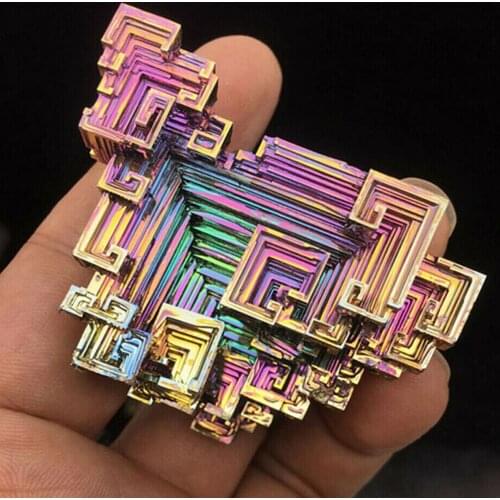 Handcraft Mineral Gem Rough Bismuth Ore Specimen Rainbow Art Metal Stone Home Decor Gift Irregular Unique Flowerpots Fish Tanks
