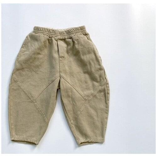 Toddler Boys Trousers Autumn Spring Kids Korean Splicing Loose Pants Casual Solid Cotton Soft Pants for Boy 1-7 Y Baby Trouser