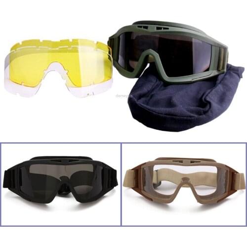 Tactical Combat Goggles Impact Resistant Military Airsoft Shooting Glasses Outdoor Hunting Hiking Motorcycle Windproof Glasses