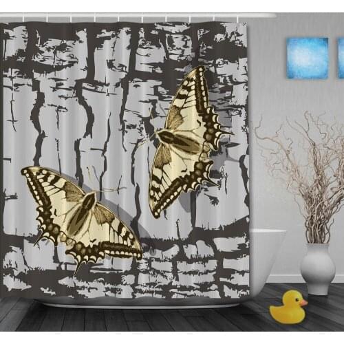 3D Printing A Pair Of Loved Butterfly Shower Curtains Waterproof Fabric High Quality Custom Bathroom Curtain With Hooks