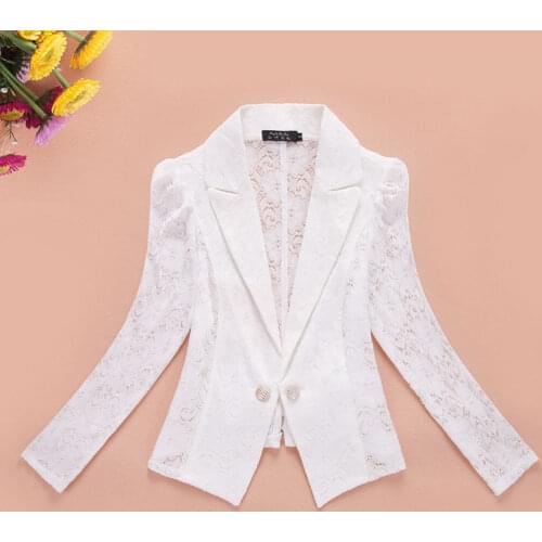 Lace Small Suit Jacket Womens 2021 Spring And Summer Blazer Womens Lace Short Cardigan Waistcoat Ultra-Thin Outer Jacket
