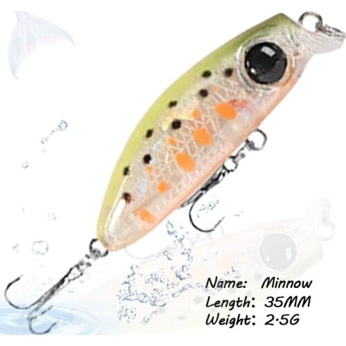1PCS 35MM 2.5G Minnow Fishing Bait 3D Fish Eye Artificial Bait Shaking And Floating Hard Bait Outdoor Fishing Tool