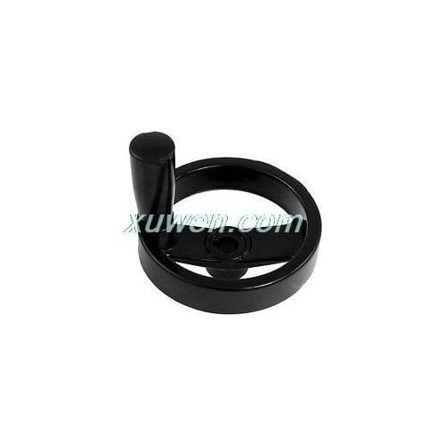 1pcs Black Plastic12mmx125mm Diameter Revolving Hand Wheel for free shipping