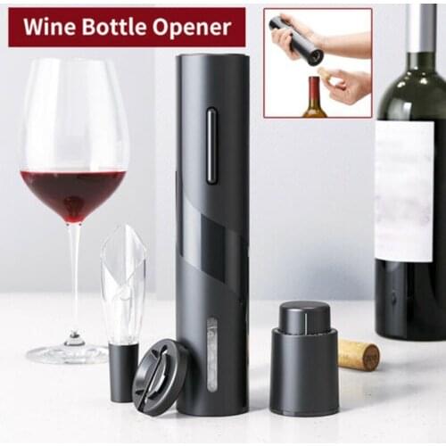 1pcs Electric Corkscrew Black ABC Material Transparent Window Rechargeable Automatic Corkscrew Best Gift for Wine Lovers