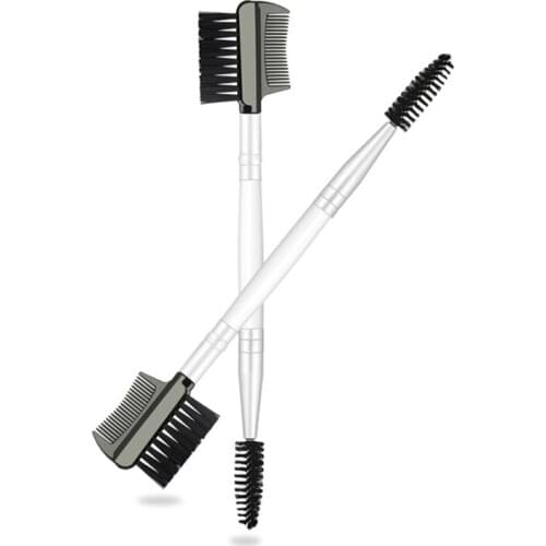 10pcs New Double End Eyebrow Comb Brow Lash Brush Eye Multifunction Makeup Eyelash Grooming Nylon Fiber Eyebrow Brush