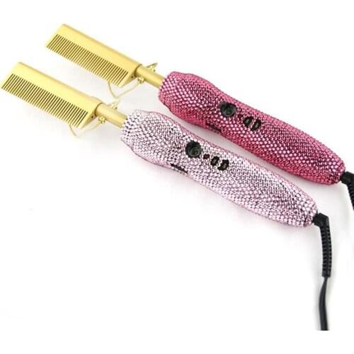 2020 New Luxury Hot Hair Tools Electric Bling Rhinestone 450F Temperature High Quality Diamond Hair Straightener