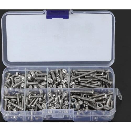 305pcs Stainless Steel M2.5 M3 M4 Hex Socket Screw Nut Set Cap/Button/Flat Head Screws for RC Monster Trucks Traxxas 1/10 Maxx