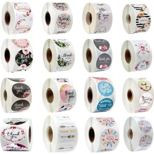 500Pcs Flower Adornment Thank You Sealing Sticker Label Gift Design Stationery Scrapbooking Stickers Decorations Labels