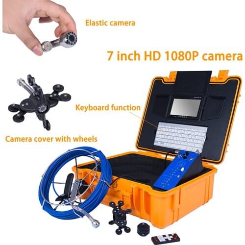 7inches Screen 25mm Camera Head Pipeline Sewer Inspection Camera System 20m Cable Industrial Endoscopy Inspection With Keyboard