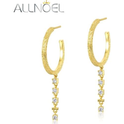 ALLNOEL Brass Earrings For Women Zircon Classic Fashion Copper Hip Hop Earrings Hanging 2021 Trend Anniversary Fine Jewelry Gift