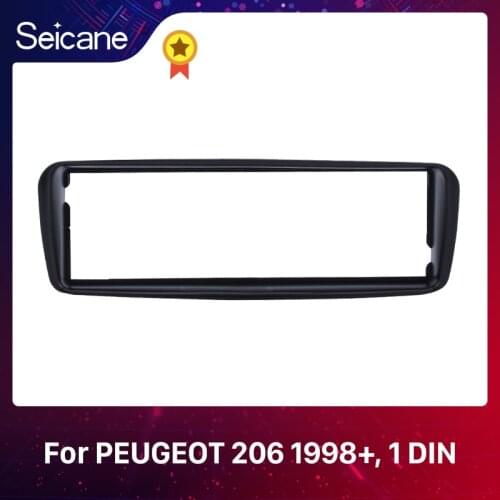Seicane 1 Din Car Auto Stereo Frame Panel Radio Fascia Trim Kit For 1988+ PEUGEOT 206 Audio Dashboard Trim Installation Kit