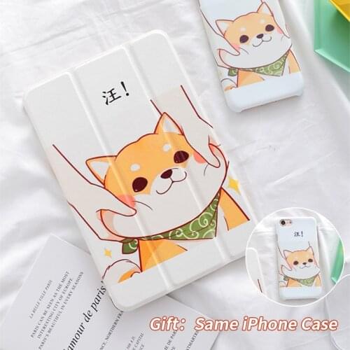 Shiba Dog Magnet PU Leather Case Flip Cover For iPad Pro9.7" 10.5 12.9 Air Air2 Mini 1 2 3 4 Tablet Case For New ipad 9.7