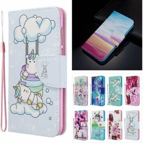 Cute Painted Etui On For Samsung Galaxy A21S Flip Leather Magnetic Wallet Case For Galaxy A 21 A21 S A217F A217F/DS Case Cover