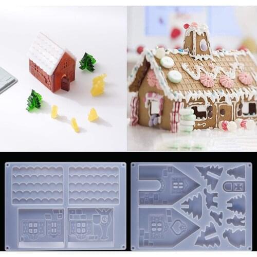 DIY Crystal Epoxy Resin Mold Creative Christmas House Mold Diy Handmade jewelry Making Tools silicone mold For Resin