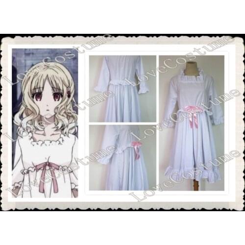 Diabolik Lovers Yui Komori white dress Cosplay Costume Tailor made