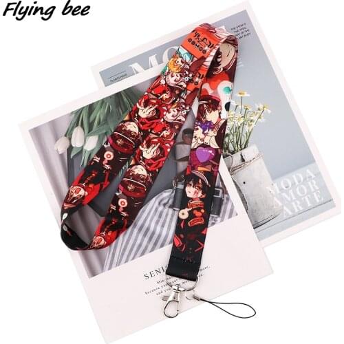 Flyingbee Anime Boy Cartoon Icons Style Anime Lovers Key Chain Lanyard Neck Strap For USB Badge Holder DIY Hang Rope X1826