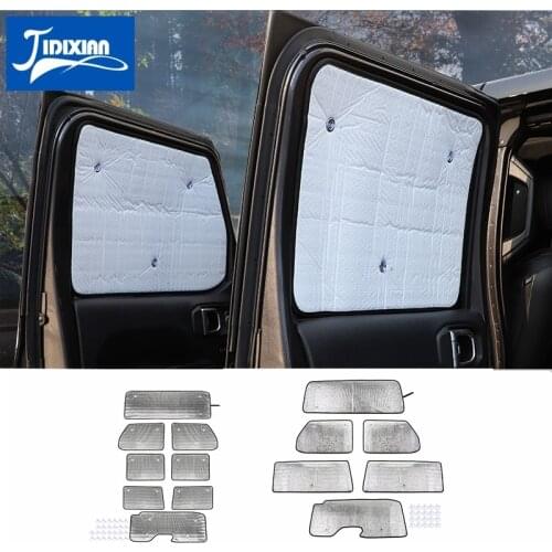 JIDIXIAN Car Curtain Anti-UV Window Sun Visor Cover Windshield Sunshade Insulation for Jeep Wrangler JL Gladiator JT 2018-2021