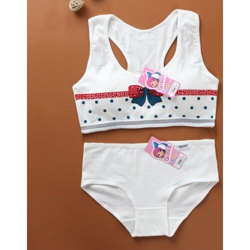Girls' bra suits without rims and vest-style cotton cartoons without inserts for junior middle school students