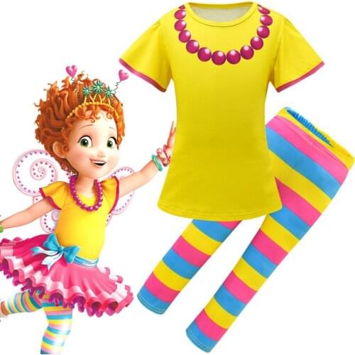 Girl Clothes Sets Fancy Nancy Halloween Cosplay Costume for Kids Carnival Party Clothing T-shirt+pants Costume Sets for Girl