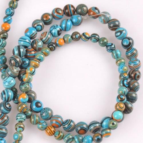 6/8mm 24-20pcs Wholesale Polished Natural Malachite Stone Round Beads For Jewelry Making DIY Bracelet Necklace YKL0671