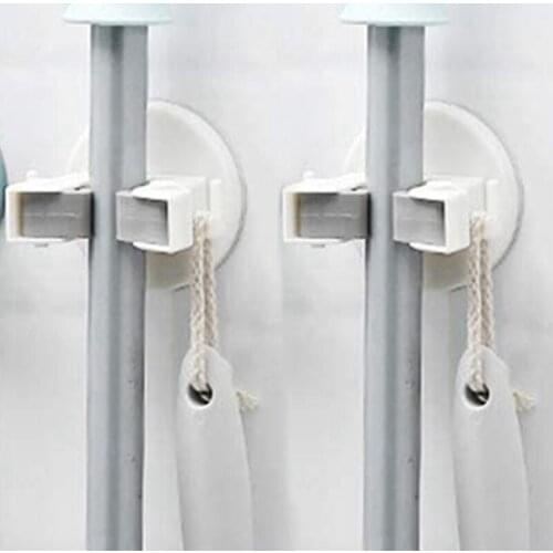 Broom Holder Wall Mount with Command Hooks Heavy Duty Mops Holder Organizer Anti-Slip Home Storage and Organization Tool