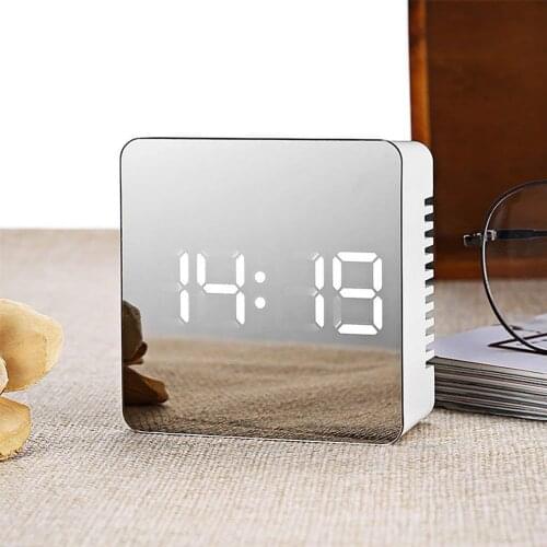 Multifunctional LED Wall Clock Watch Modern Brief Design 3D DIY Electronic Large Mirror Table Alarm Clocks Office Kids Room