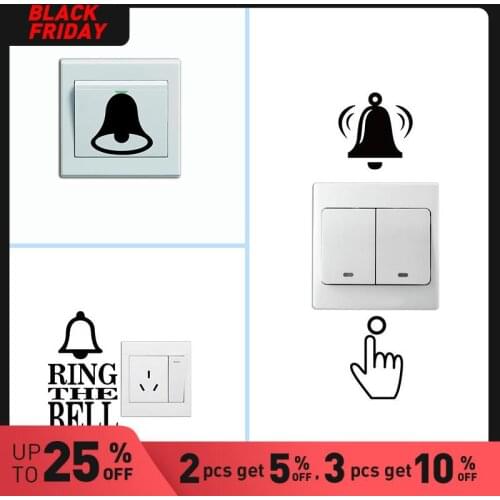 Cartoon Doorbell WC Toilet Wall Sticker Bathroom Door Switch Removable Self Adhesive Closestool Decals Stickers