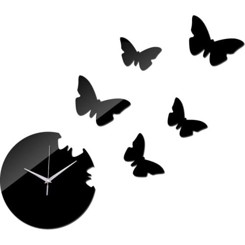 Wall clock safe Modern home decor diy crystal real mirror clocks Living Room kids art watch