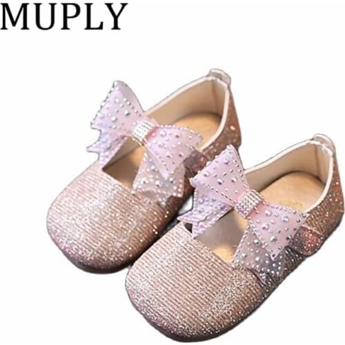 2021 New Kid Shoes Spring Autumn Girls Princess Breathable Sequins Candy Color Single Cute Baby Soft Bottom Non-slip Dancing