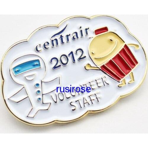 2017 new style, small aircraft ice cream soft enamel chest badge custom