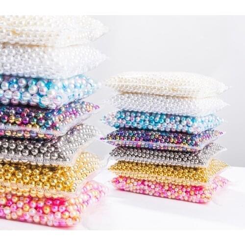 Wholesale beads 4/6/8/10mm No Hole round plastic Acrylic ABS Imitation pearl beads fashion jewelry making DIY imitation clothing