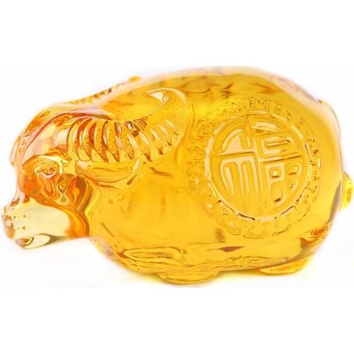 Colored Glaze Ornaments Zodiac Ox Lucky Fortune Decoration Gifts